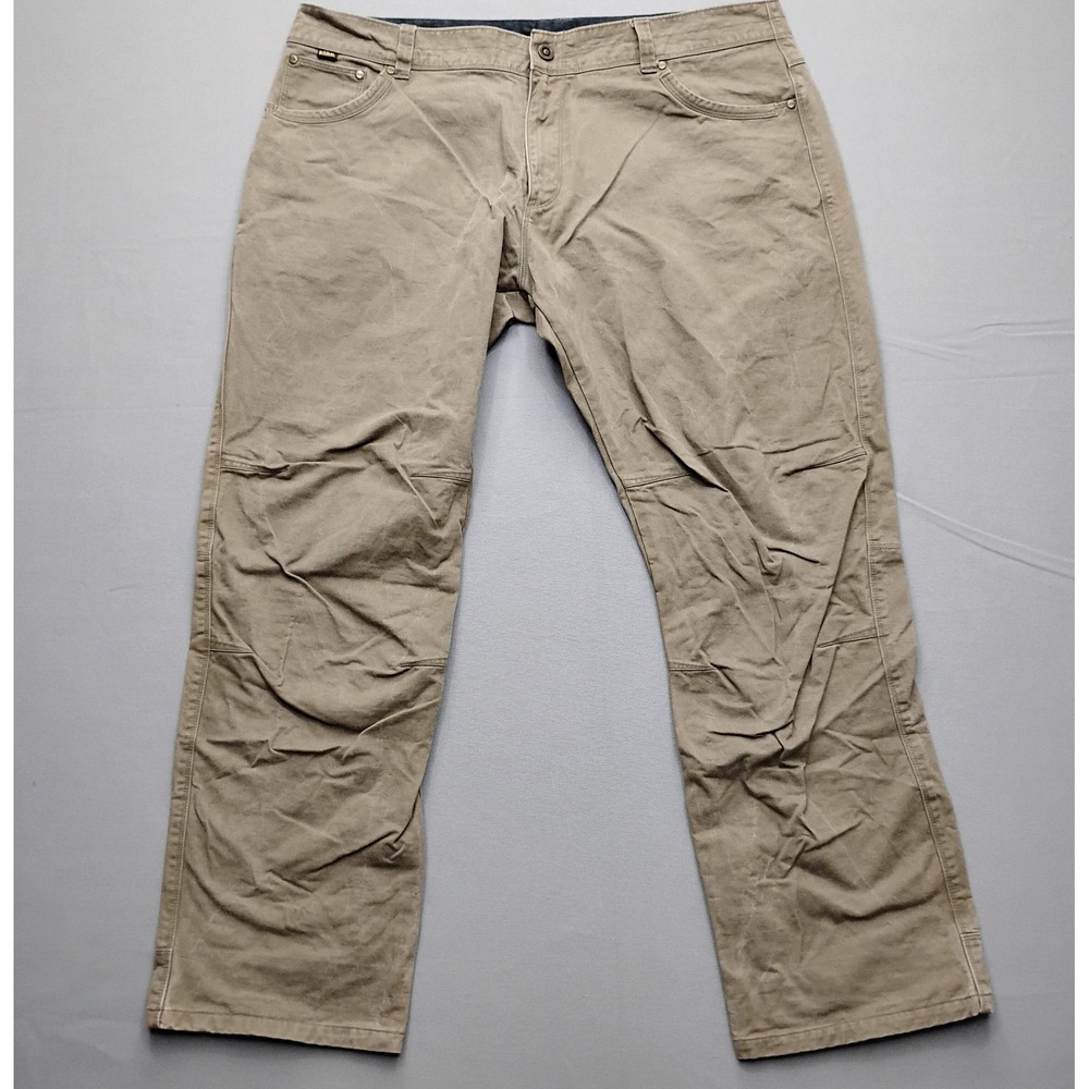 Kuhl Rydr Men 40x32 Khaki Brown Euro Twill Articulated Knee Hiking Pants